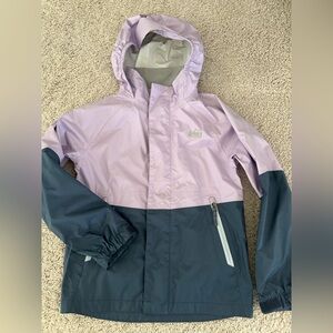 Kids Two-Tone Jacket - Purple and Gray, REI brand raincoat size Small